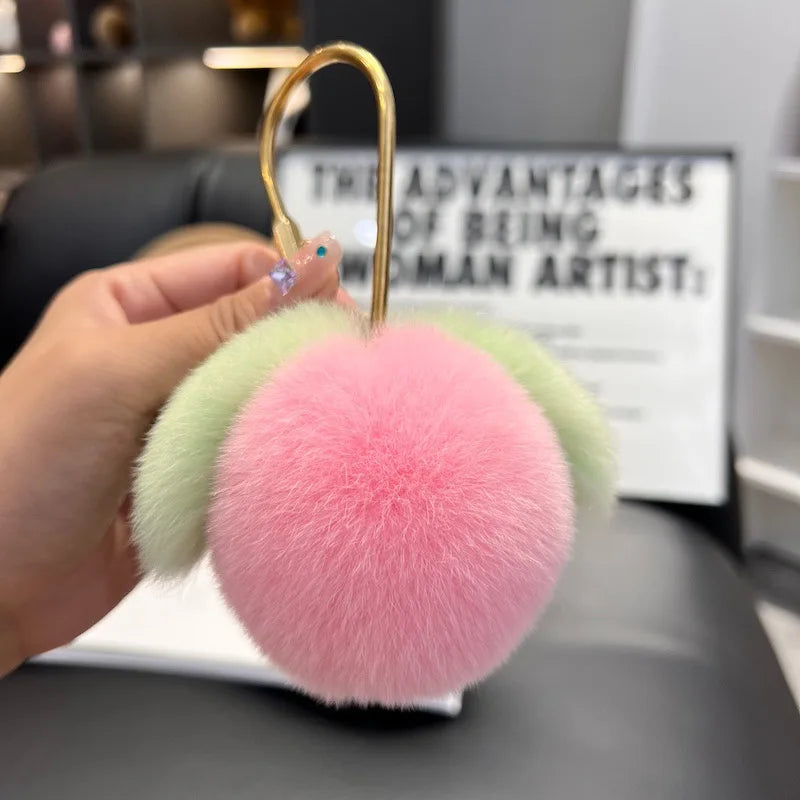Plush Peach Keychain