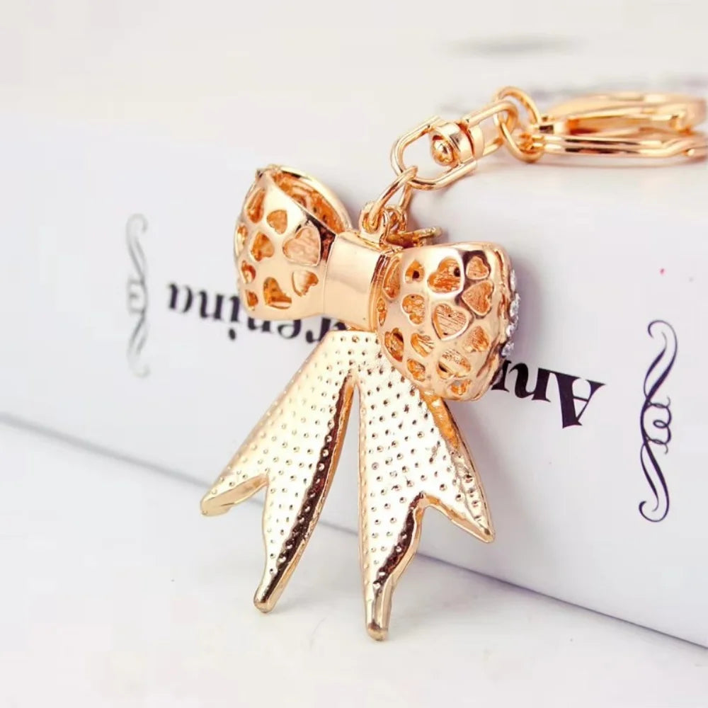 Sparkling Bow Charm Keychain