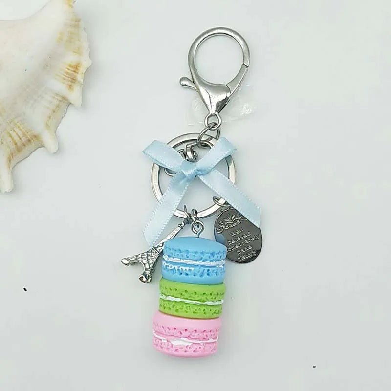 French Macaron Charm Keychain