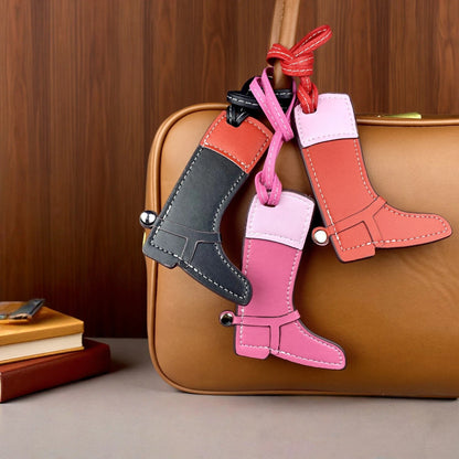 Leather Boot & Horseshoe Bag Charm