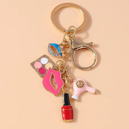 Mini High Heel & Lipstick Charm Keychain