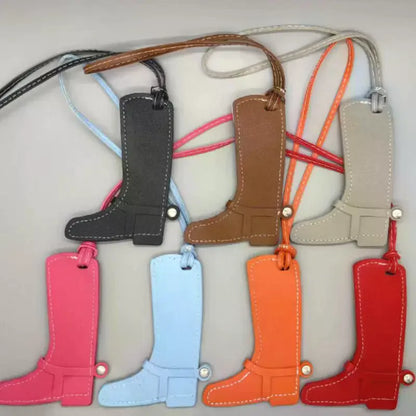 Color-Block Leather Boot Bag Charm