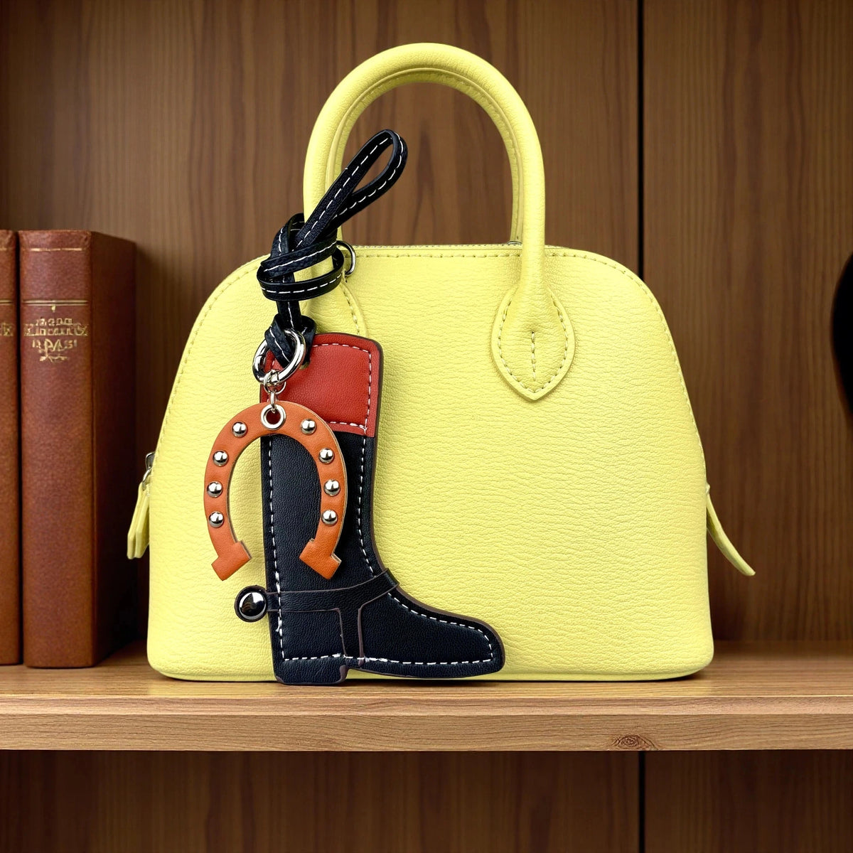 Leather Boot & Horseshoe Bag Charm