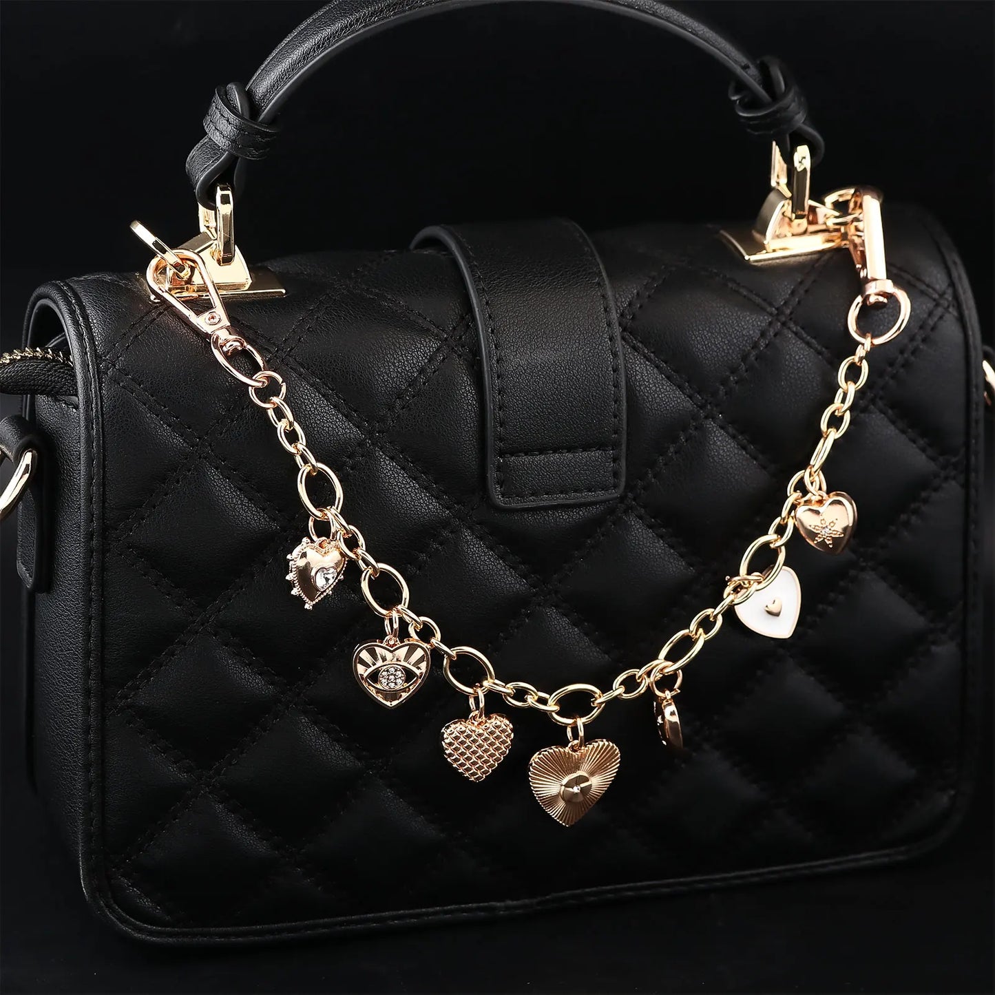 Gold Heart Bag Charm