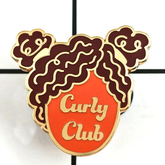 Curly Club Metal Brooch & Lapel Pin