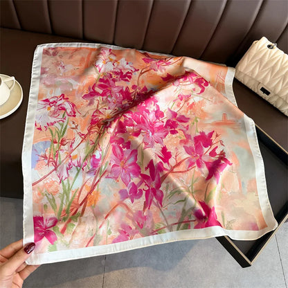 Floral Silk Square Scarf
