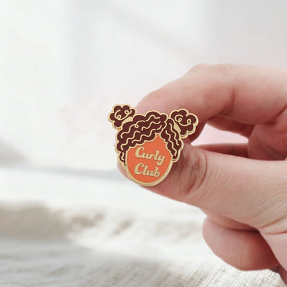 Curly Club Brooch Head Design Badge Nature Roll Enthusiast Metal Pin African Trendy Accessories Cultural Peripheral Lapel Pin