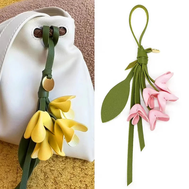 Osmanthus Leaf Leather Keychain