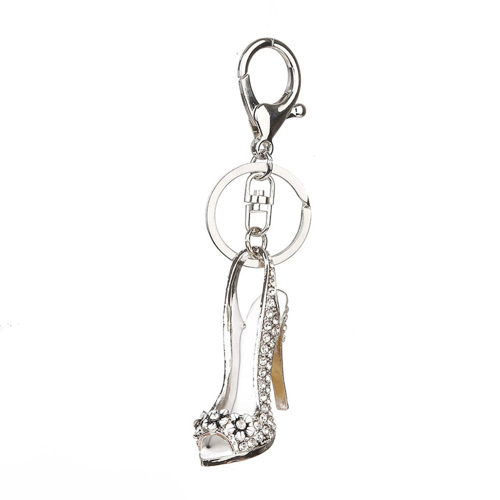 Rhinestone High Heel Shoe Keychain