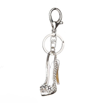 Rhinestone High Heel Shoe Keychain