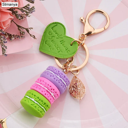 French Macaron Charm Keychain