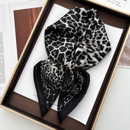 Animal Print Satin Scarf