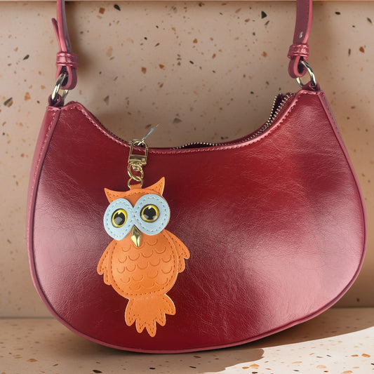 Two-Tone Owl Bag Charm & Keychain