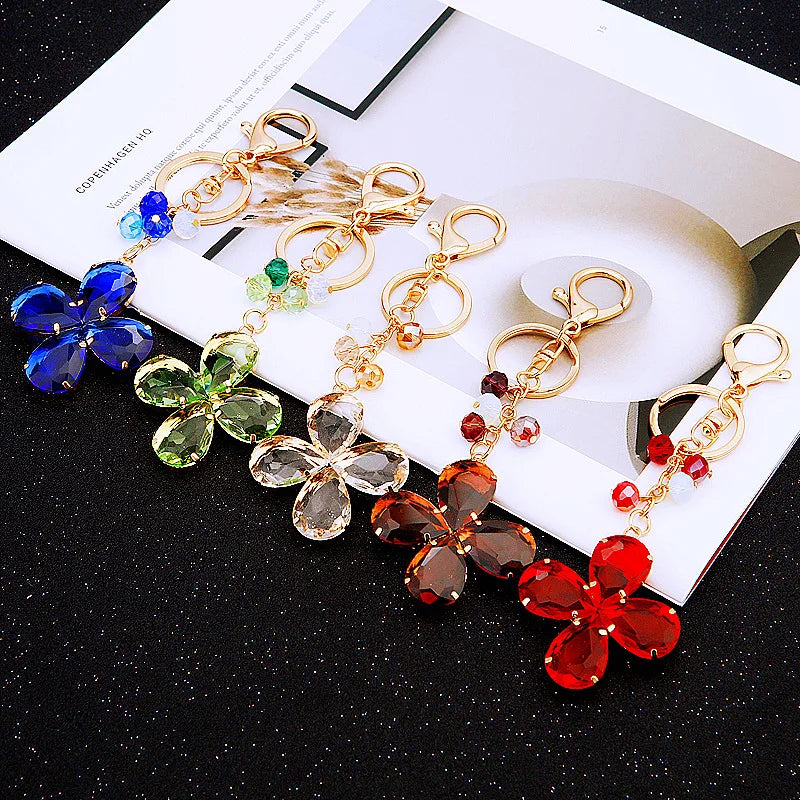 Crystal Clover Keychains