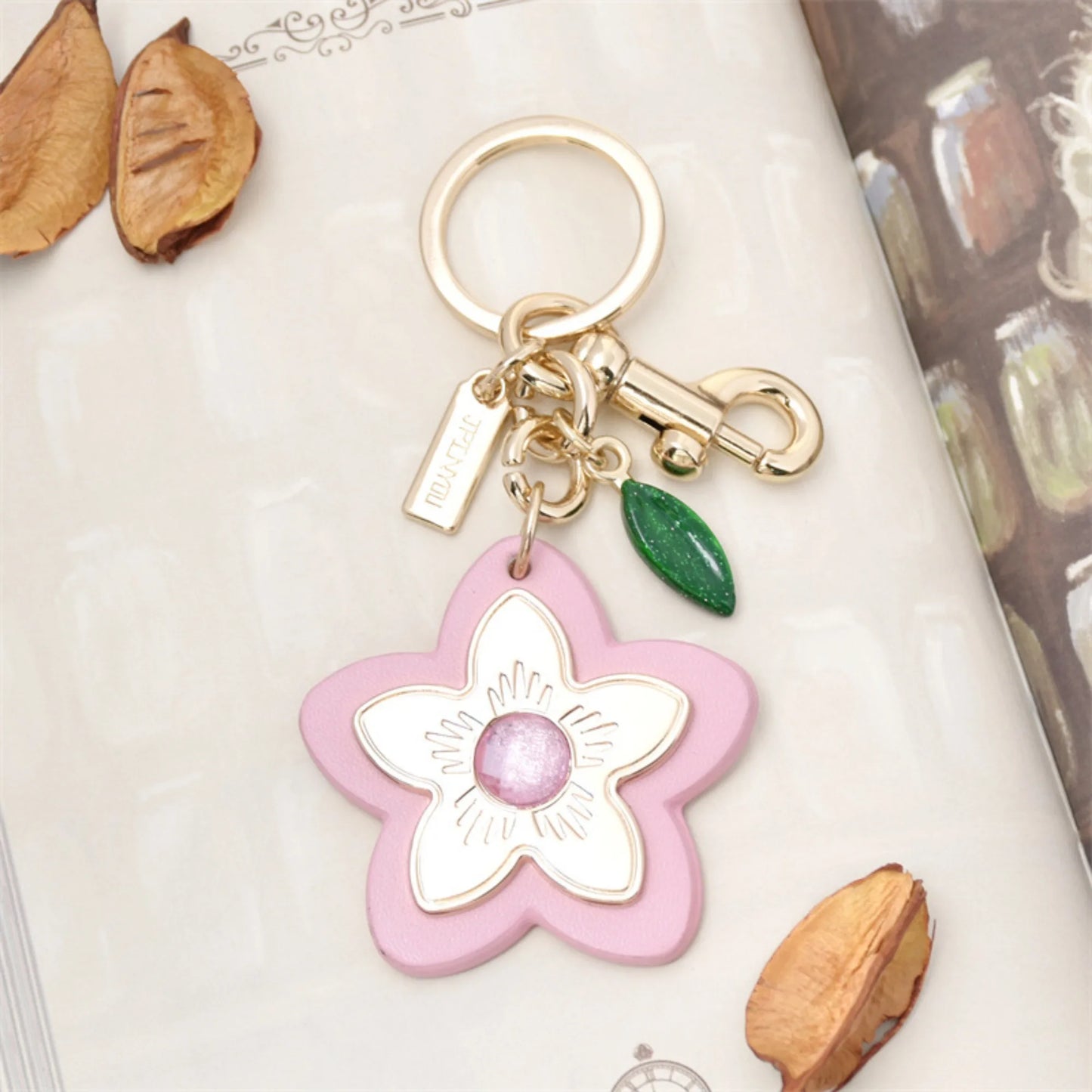 Sweet Flower & Leaf Keychain