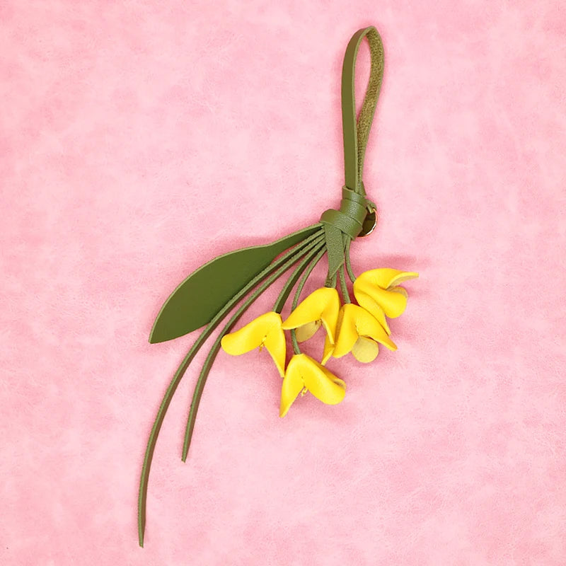 Osmanthus Leaf Leather Keychain