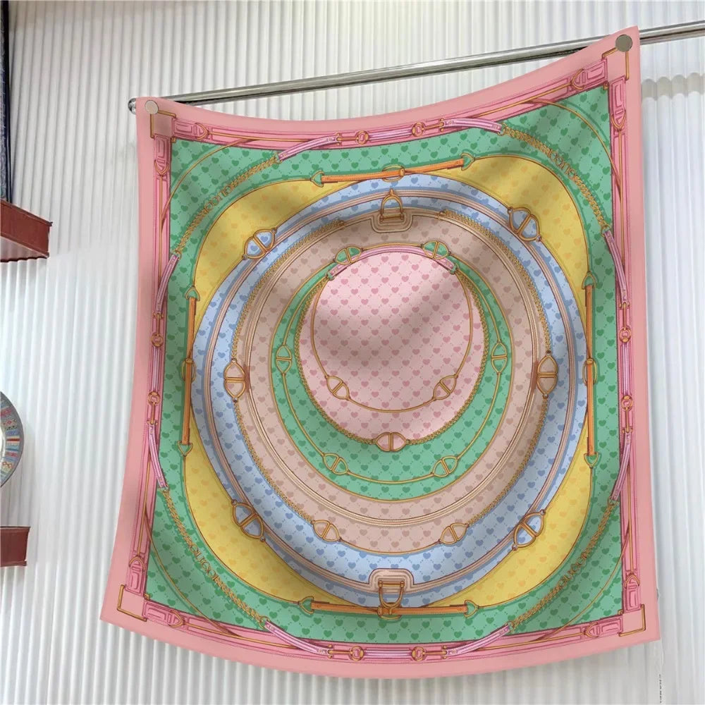 French Love Circle Silk Scarf