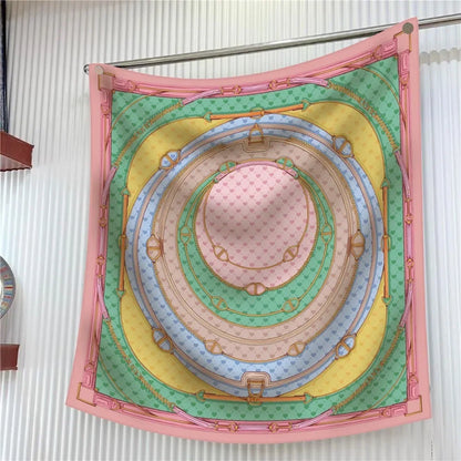 French Love Circle Silk Scarf