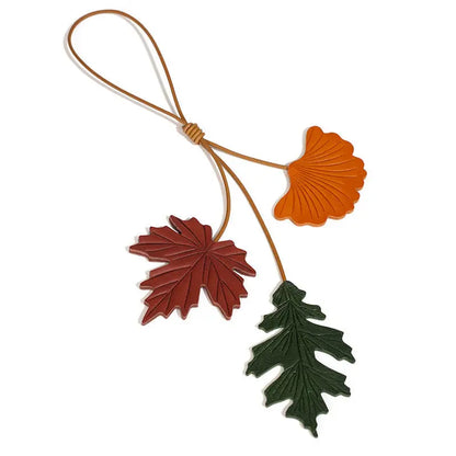 Leather Leaf Bag Charm Keychain