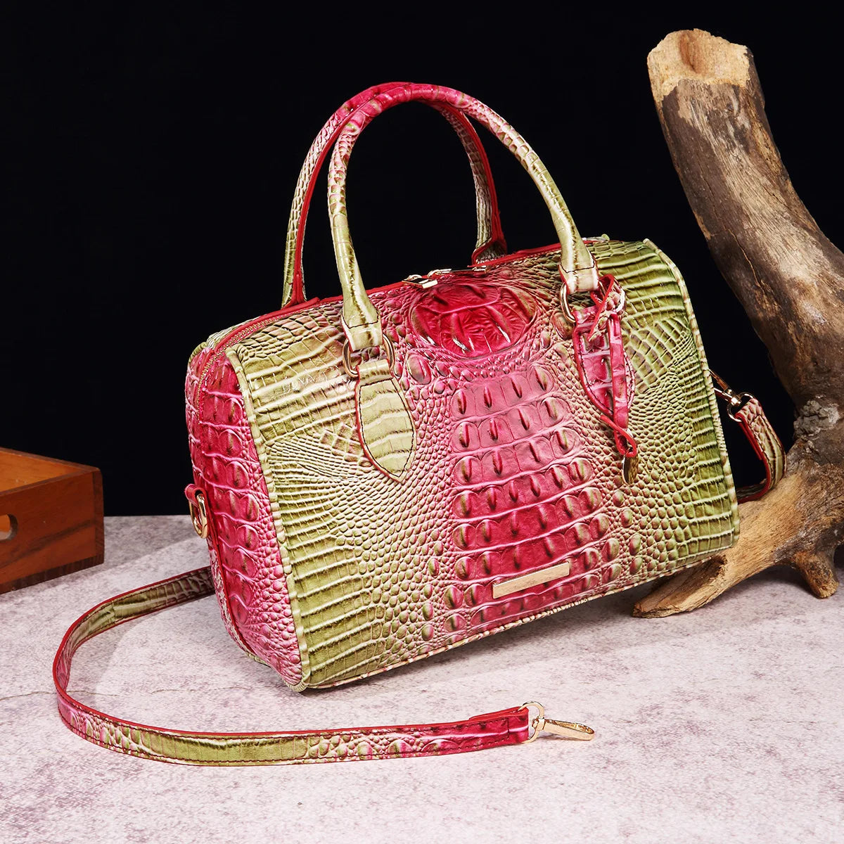Crocodile Top-Handle Tote Bag