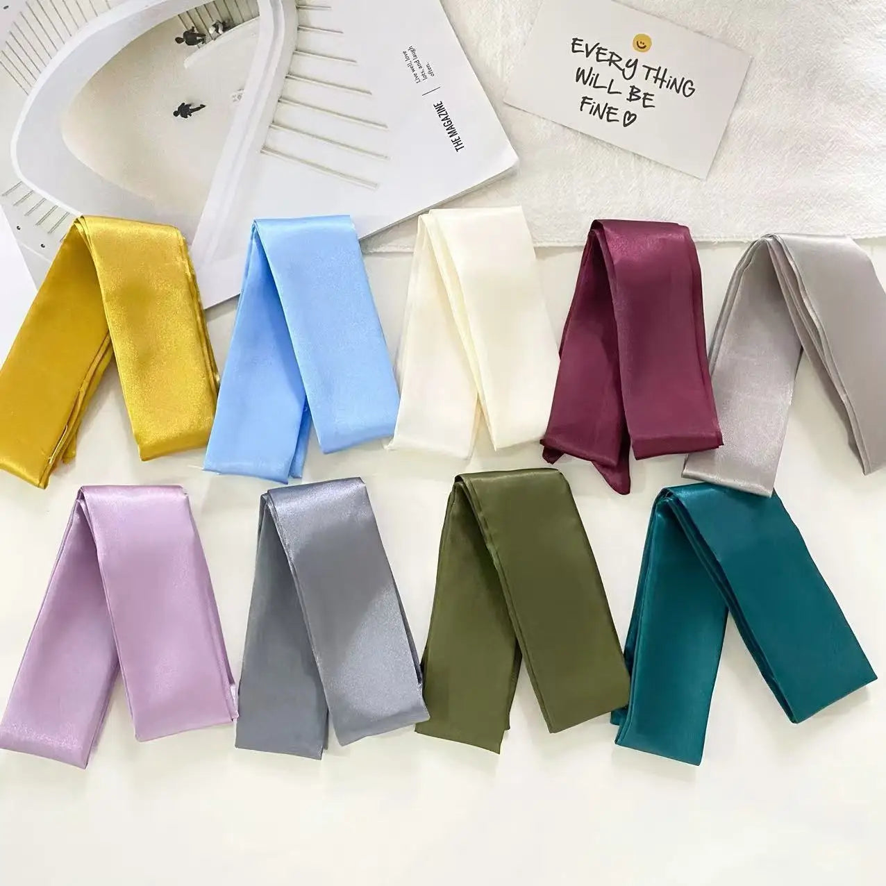 Silk Satin Fashion Bag Scarves