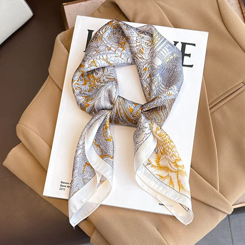 Floral Square Silk Scarf