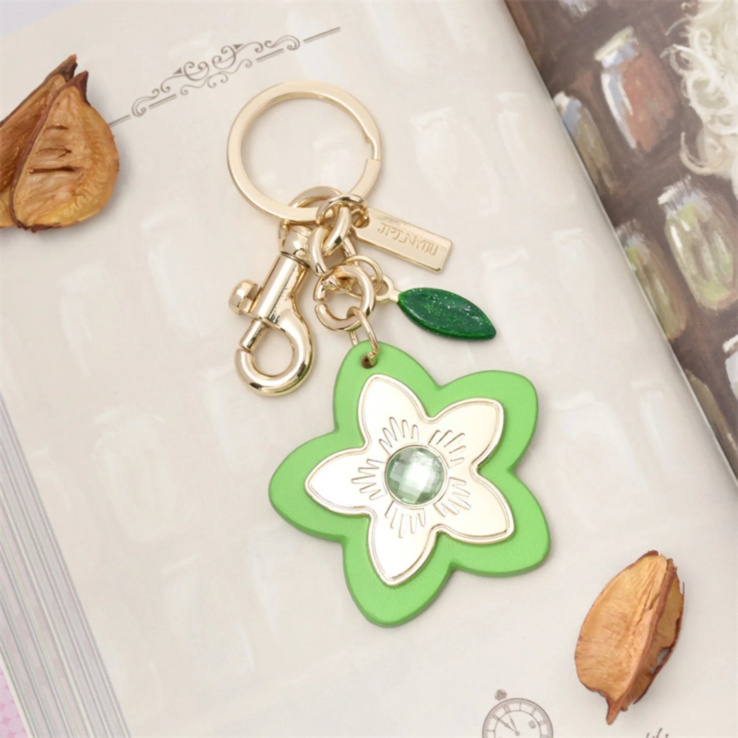 Sweet Flower & Leaf Keychain