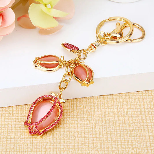 Tulip Rhinestone Keychain & Bag Charm