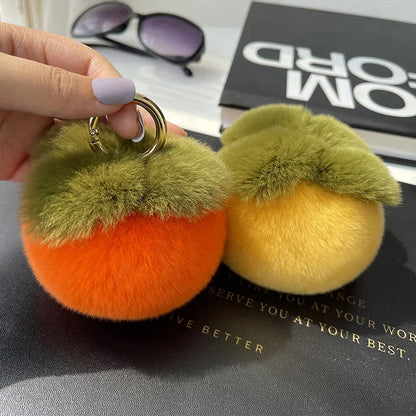 Plush Peach Keychain