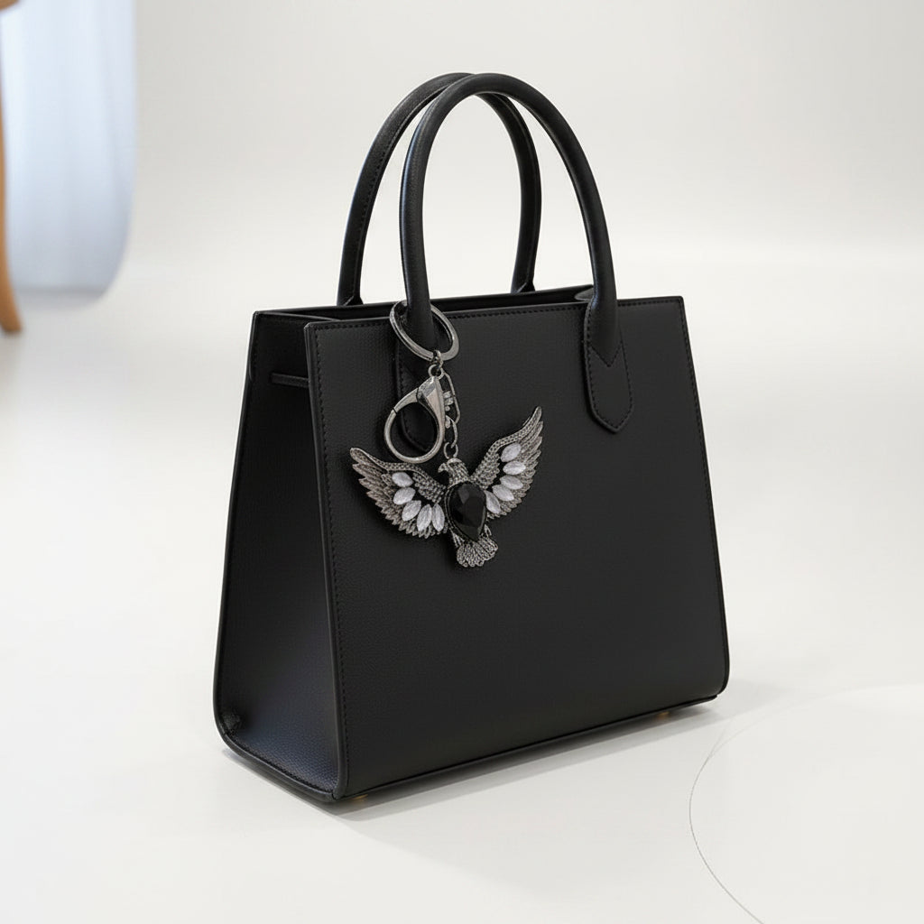 Eagle Spreading Wings Keychain — Cat Eye Stone Retro Bag Charm