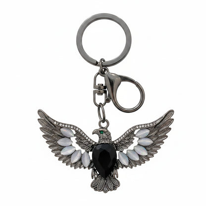 Eagle Spreading Wings Keychain — Cat Eye Stone Retro Bag Charm