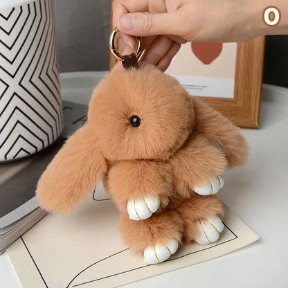 Plush Fur Bunny Keychain
