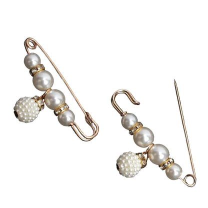 6-Piece Pearl Brooch & Waist Cinching Pin Set