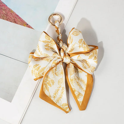 Hand-Woven Silk Bow Keychain