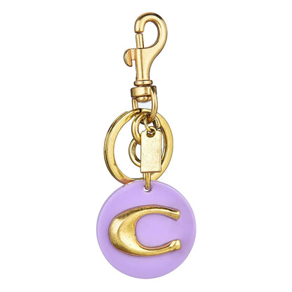 Letter C Circular Keychain — Pink & Purple Macaron