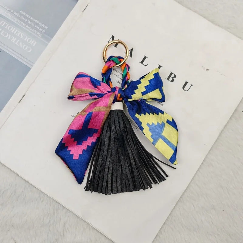 Cute Leather Tassel Keychain