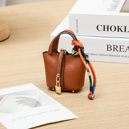 Mini Leather Hand Bag Charm