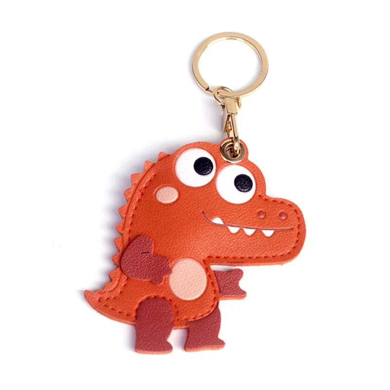 Crocodile Leather Keychain Charm — Cute Animal Bag & Backpack Pendant