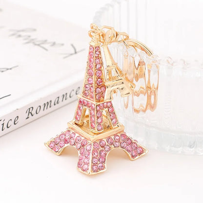 Rhinestone Tower Car Keychain