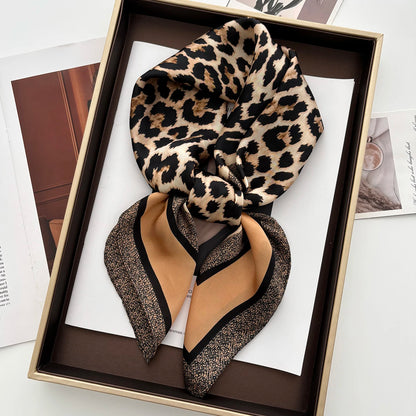 Animal Print Satin Scarf