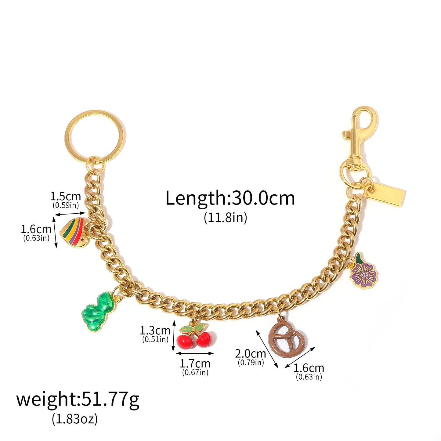 Strawberry Cherry Bag Chain Charm