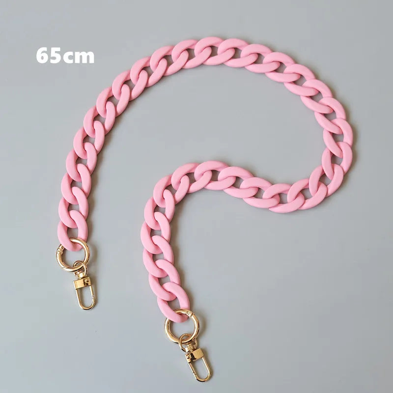 Candy Pink Resin Chain Frosted Purse Chain