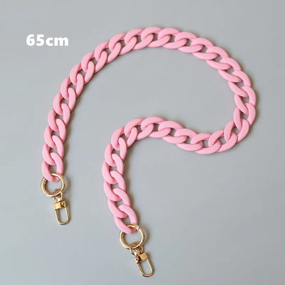 Candy Pink Resin Chain Frosted Purse Chain