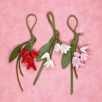 Osmanthus Leaf Leather Keychain