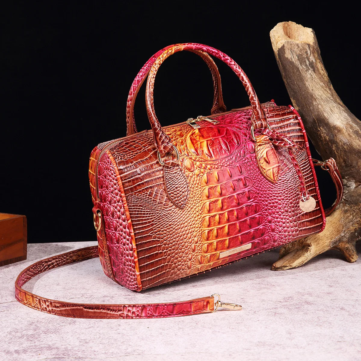 Crocodile Top-Handle Tote Bag