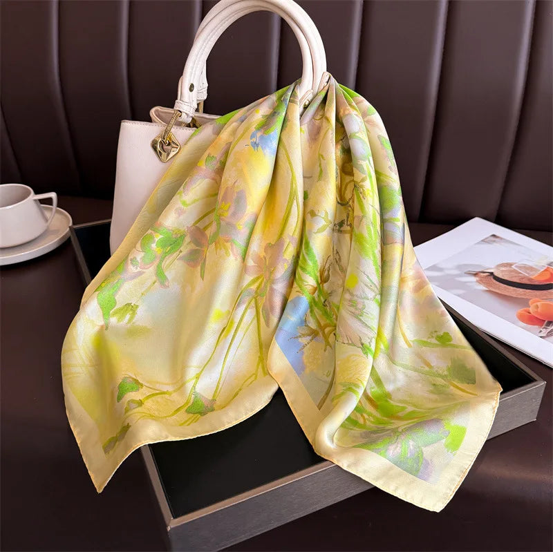 Floral Silk Square Scarf