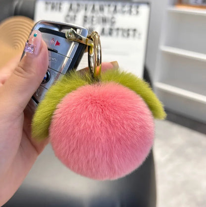 Plush Peach Keychain