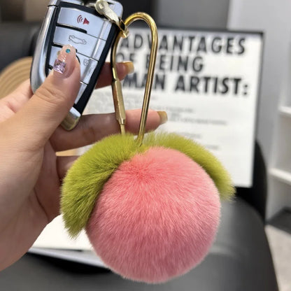 Plush Peach Keychain