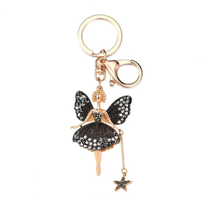 Flower Fairy Rhinestone Keychain