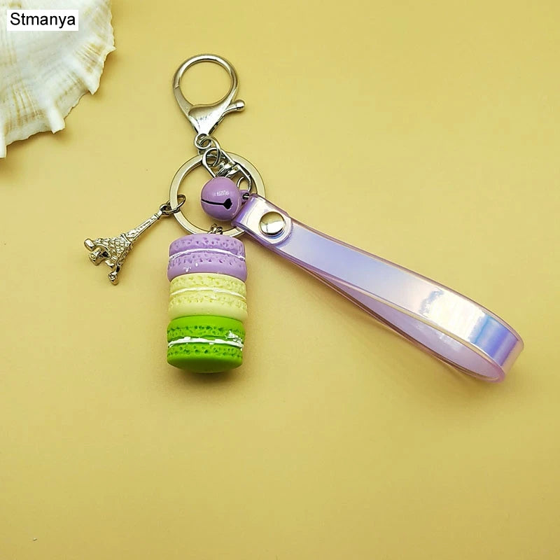 French Macaron Charm Keychain